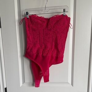 Bardot Fuchsia Lace Bodysuit